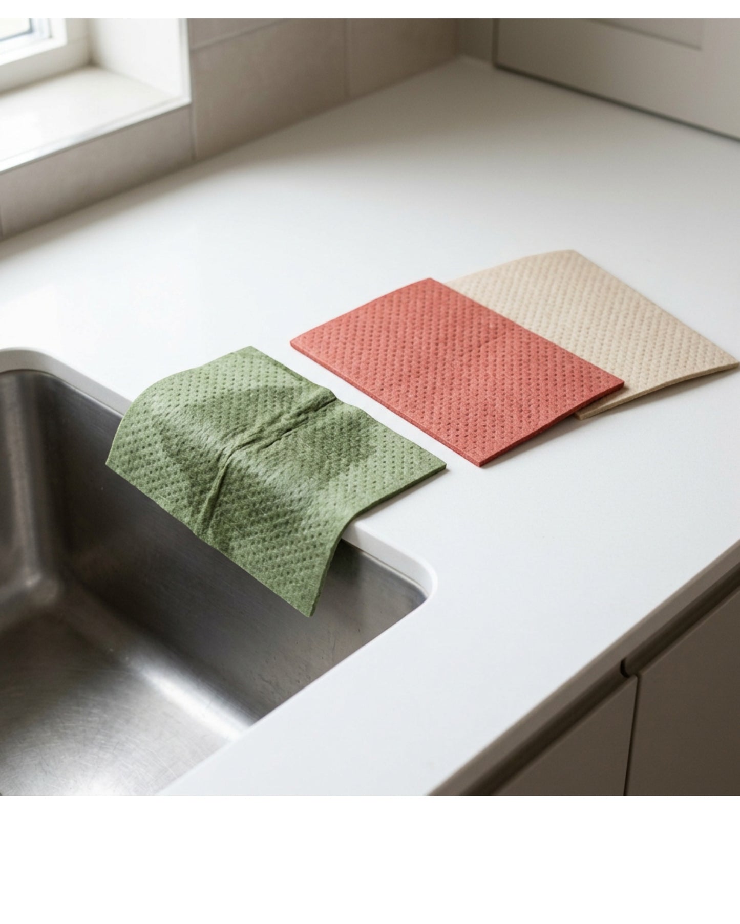 Clovn Cellulose Cotton Sponge Cloths 20 x 18 cm Three Pack - Lifestyle view